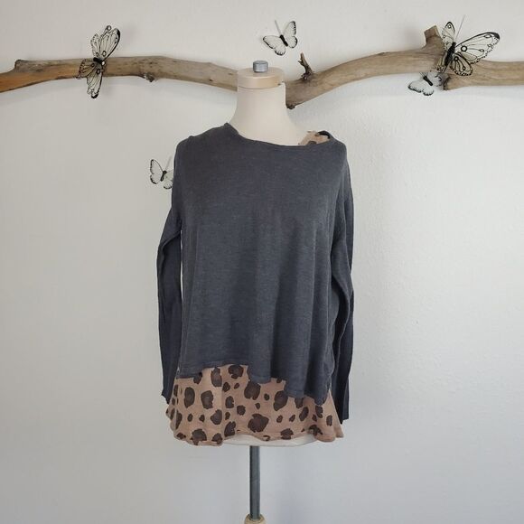 Just living layered cheetah print sweater - Picture 1 of 6